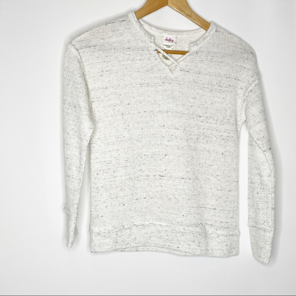 DAYTRIP | Heather Grey Strappy Neck Long Sleeve M